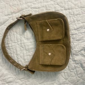 Brandy Melville Khaki/Green Corduroy Shoulder Bag